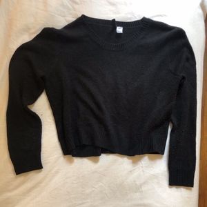 Black crop sweater, long sleeve L by Divided